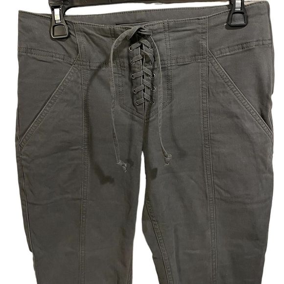 Express Gray High Rise Corset Fly Stretch Skinny Ankle Legging - Picture 2 of 8